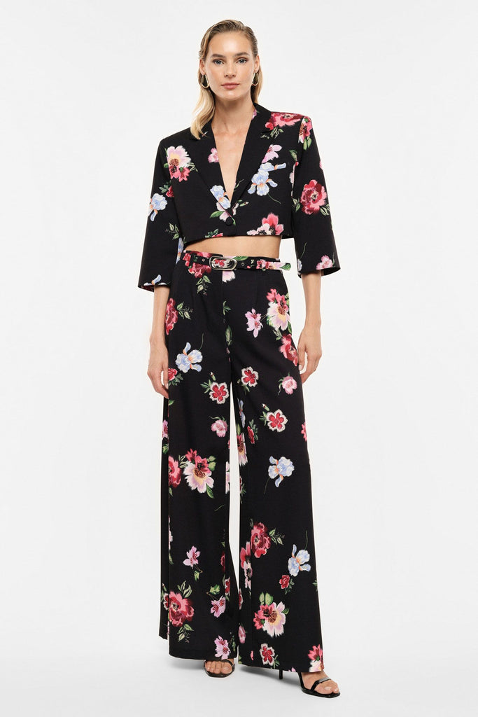 Παντελόνα Palazzo Imperial με Floral Print και Ζώνη