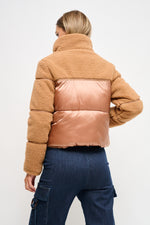 DOWN JACKET WITH ECO FUR INSERTS