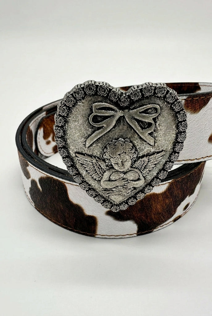 Ζώνη Καφέ Cow Belt – MilkWhite