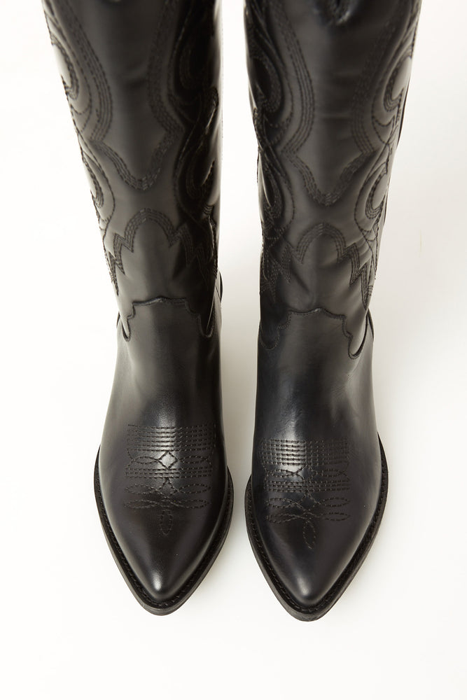 
                  
                    Φόρτωση εικόνας στο πρόγραμμα προβολής συλλογής, Μπότες Δερμάτινες Μαύρες  Ovye - Cowboy Boot
                  
                