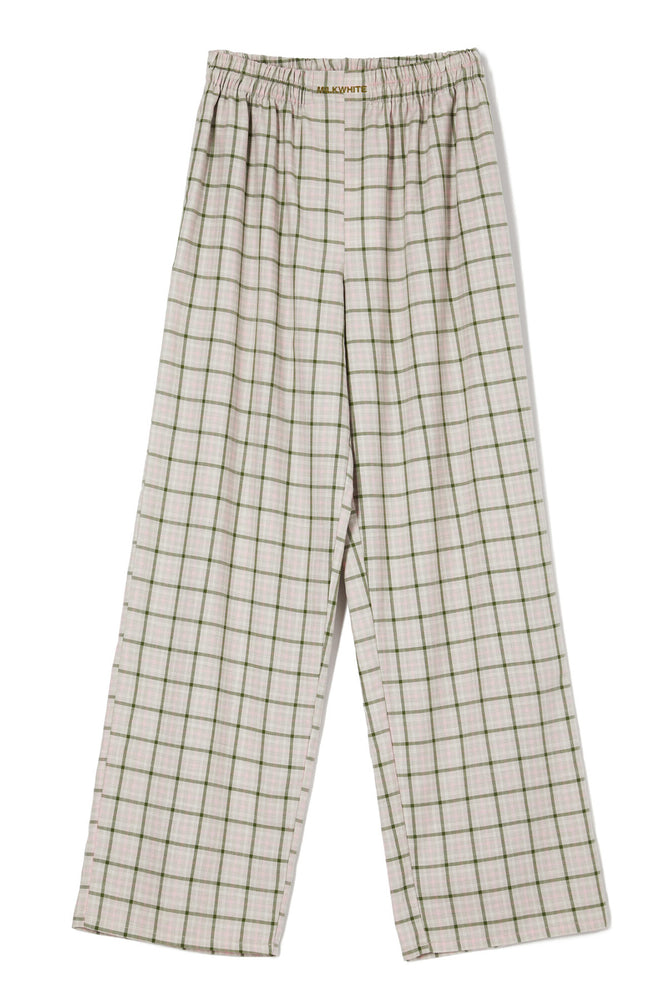 Παντελόνι Καρό Πράσινο με Ελαστική Μέση