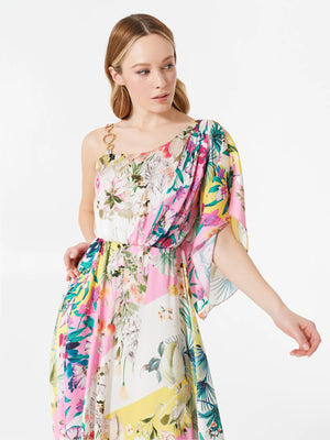 
                  
                    Load image into Gallery viewer, Long Multicolored Floral Dress - Rinascimento
                  
                
