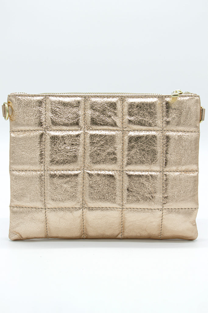 Bag - Leather Gold Clutch Luise