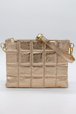 
                  
                    Load image into Gallery viewer, Bag - Leather Gold Clutch Luise
                  
                