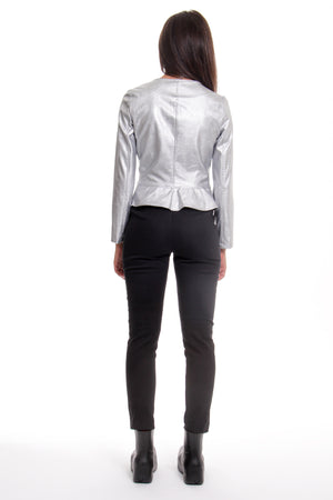 
                  
                    Load image into Gallery viewer, Short jacket in silver color - Short Jacket Eccoleather
                  
                