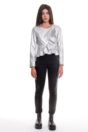 
                  
                    Load image into Gallery viewer, Short jacket in silver color - Short Jacket Eccoleather
                  
                