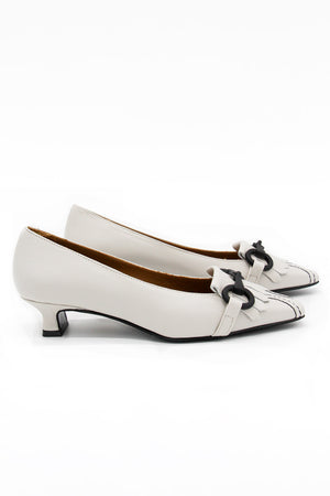 
                  
                    Load image into Gallery viewer, Shoes - White Snow - Leather Pumps
                  
                