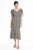 Geometric - Print Midi Dress - Green Dress