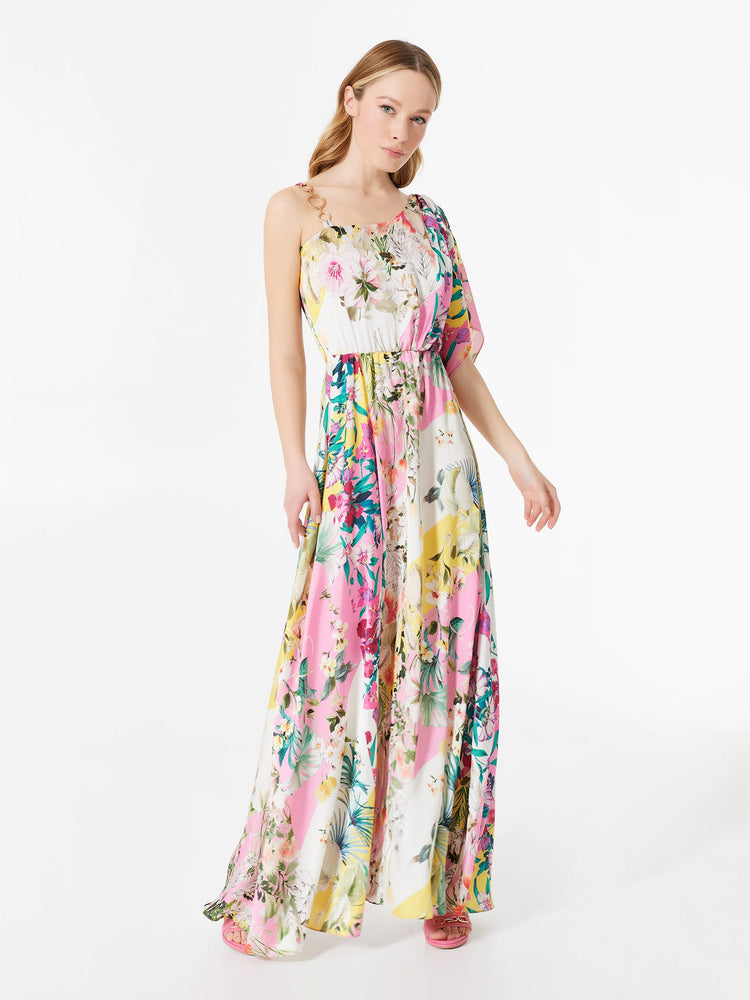 Μακρύ Πολύχρωμο Floral Φόρεμα - Rinascimento