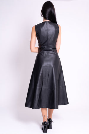 
                  
                    Φόρτωση εικόνας στο πρόγραμμα προβολής συλλογής, Vegan Leather Μαύρο Φόρεμα E-mio
                  
                