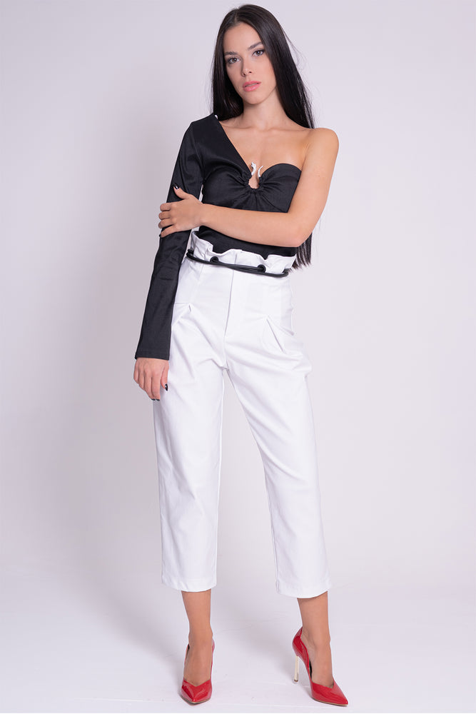 
                  
                    Load image into Gallery viewer, White Pants with Black Belt
                  
                