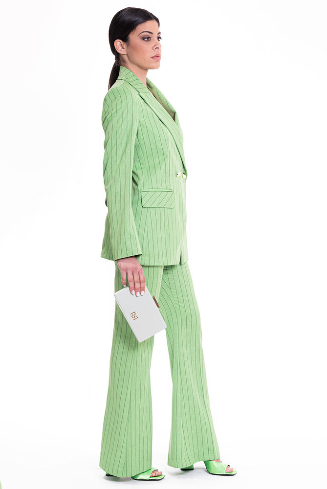 Pinstripe Suit - Green Striped Suit