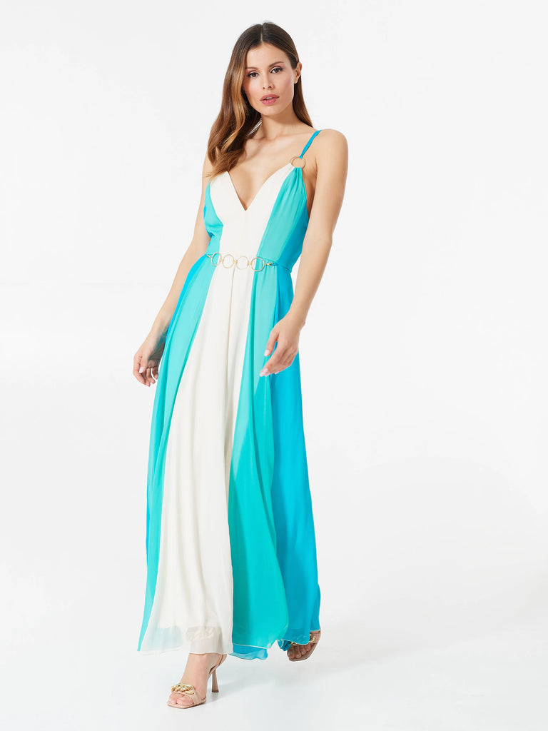 Turquoise Long Evening Dress - Rinascimento
