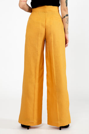 
                  
                    Load image into Gallery viewer, Linen Pants - Mustard Yellow
                  
                