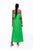 Long Green Dress with ruffles