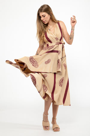 
                  
                    Load image into Gallery viewer, Asymmetric Midi Dress Brown
                  
                