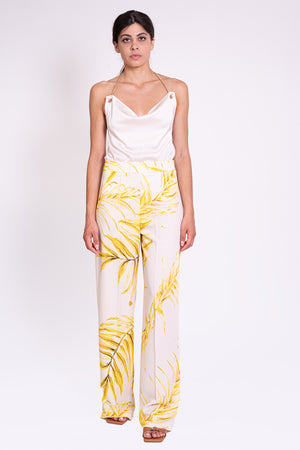 
                  
                    Load image into Gallery viewer, White pants with yellow print - Rinascimento
                  
                
