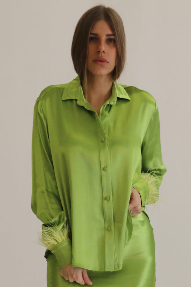 
                  
                    Load image into Gallery viewer, Satin Lime Shirt - Green Lime Shirt
                  
                