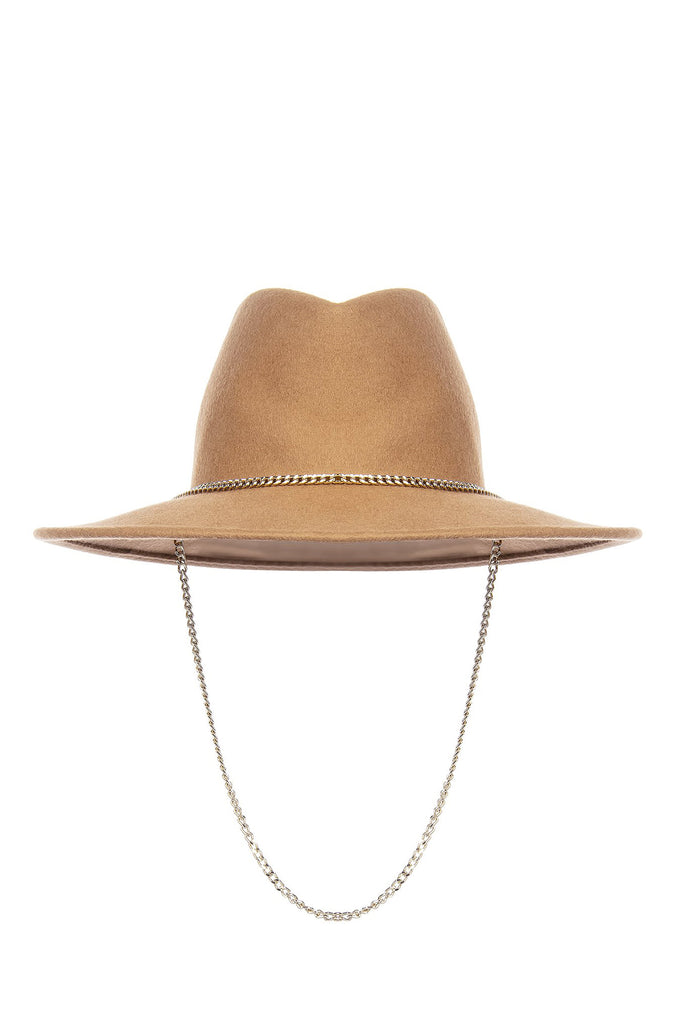 Camel Wool Hat with Chain