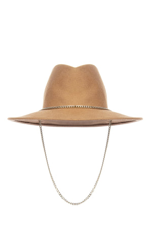 
                  
                    Load image into Gallery viewer, Camel Wool Hat with Chain
                  
                